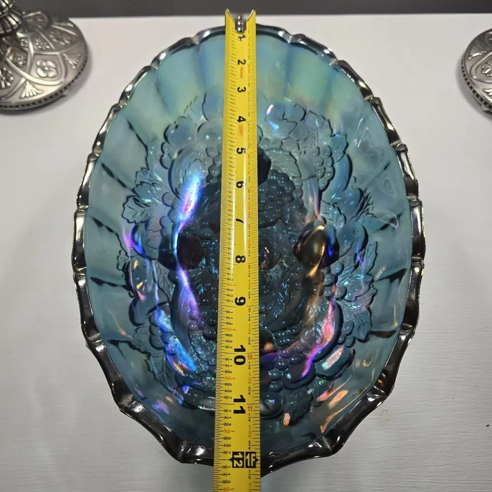 Indiana Glass Carnival Blue Iridescent  12
